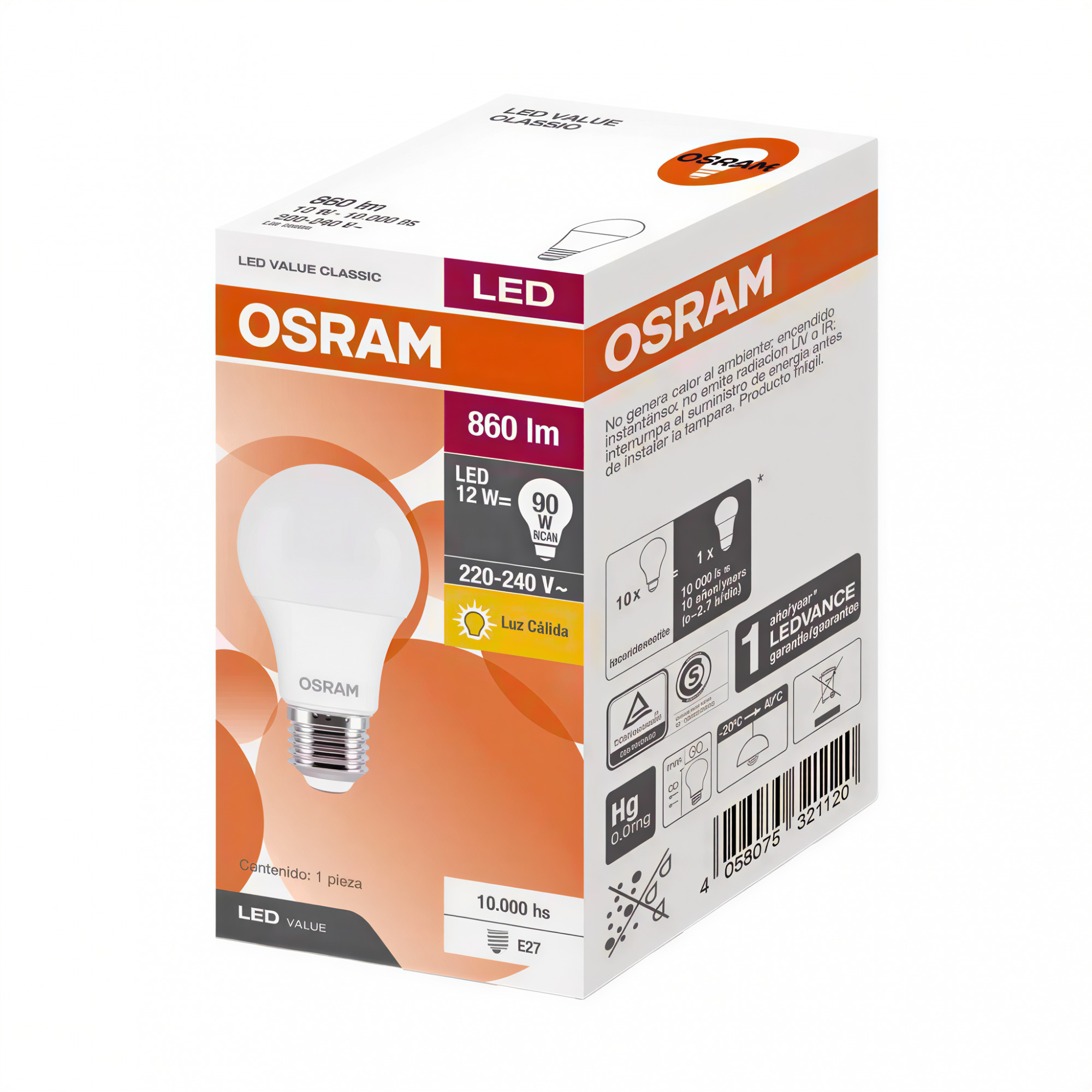 lampara par 38 led 15w luz calida e27 ip65