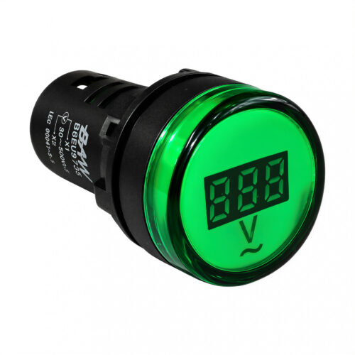 100790 mini voltímetro digital verde para tablero Ø22 mm 100790 mini voltímetro digital verde para tablero Ø22 mm