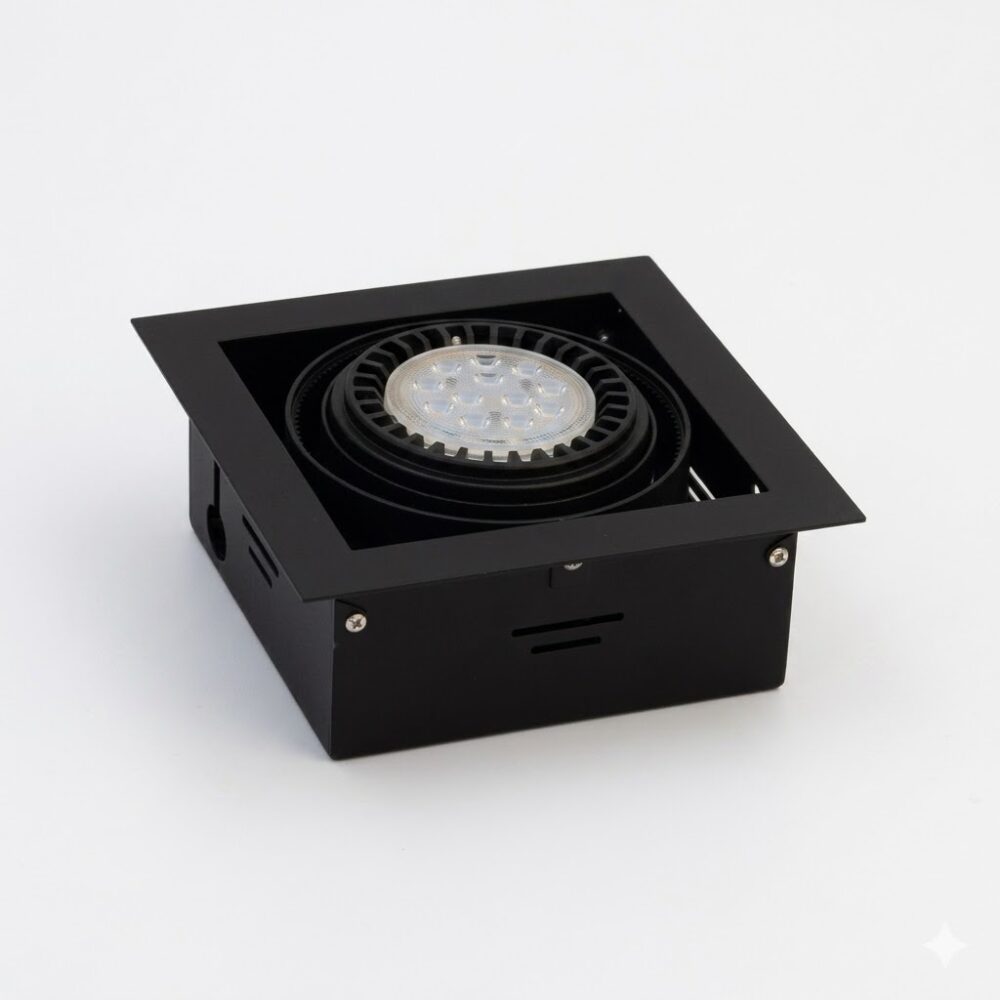 embutido cuadrado ar111 gu10 negro vacío