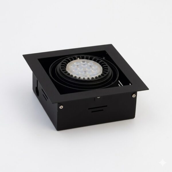 embutido cuadrado ar111 gu10 negro vacío