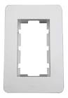 Bastidor + Tapa Mito 5 x 10 - 3 Módulos - Blanco/Plata