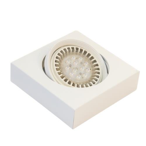 SEMI EMBUTIDO CUADRADO MOVIL PARA AR111 CON ZOCALO GU 10 20 CM COLOR BLANCO TEXTURADO