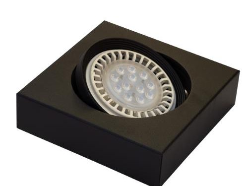 SEMI EMBUTIDO CUADRADO MOVIL PARA AR1111 CON ZOCALO GU10 20 CM COLOR NEGRO