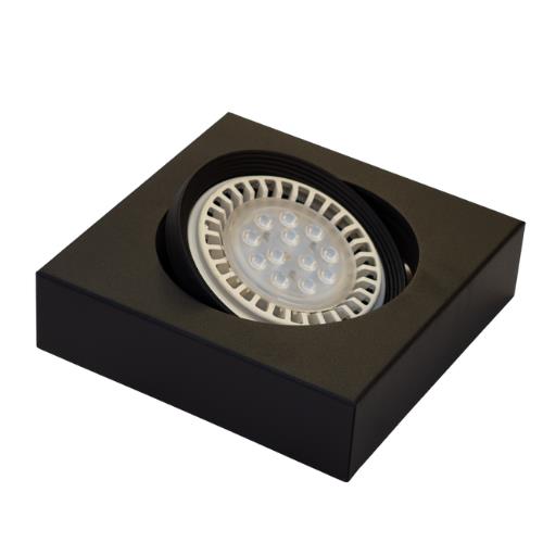 SEMI EMBUTIDO CUADRADO MOVIL PARA AR1111 CON ZOCALO GU10 20 CM COLOR NEGRO