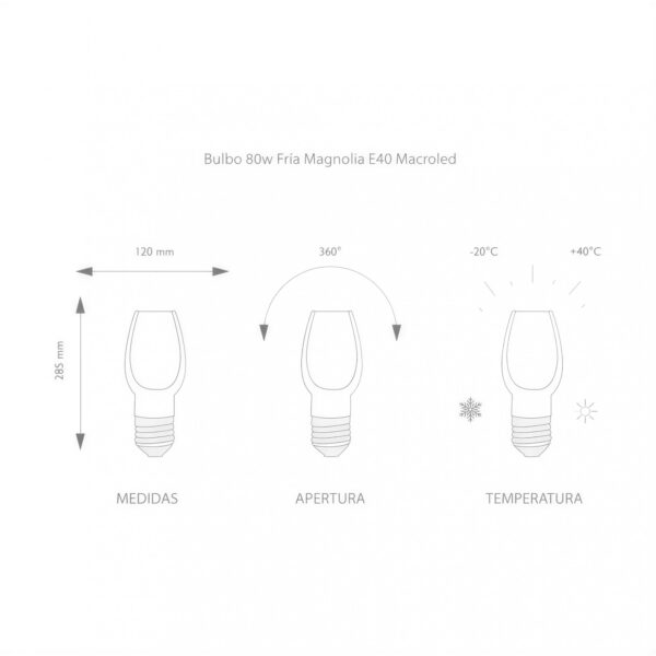 lampara led magnolia 80w e40 luz fria