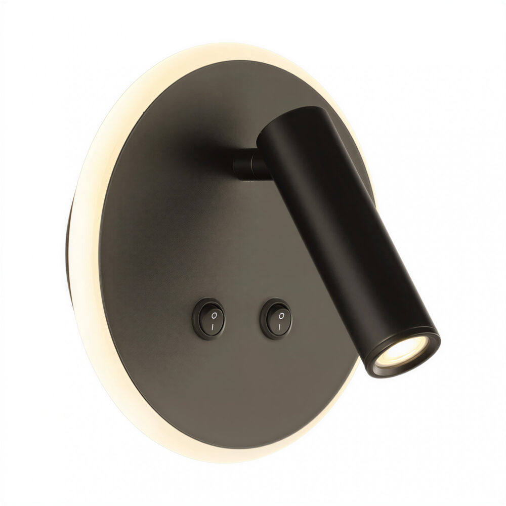 aplique led sagga doble efecto de luz luz cálida negro