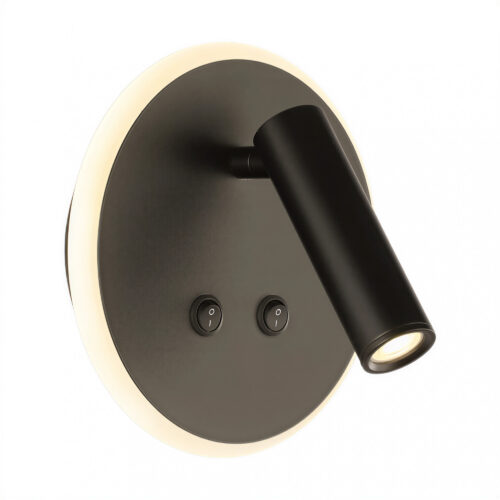 aplique led sagga doble efecto de luz luz cálida negro
