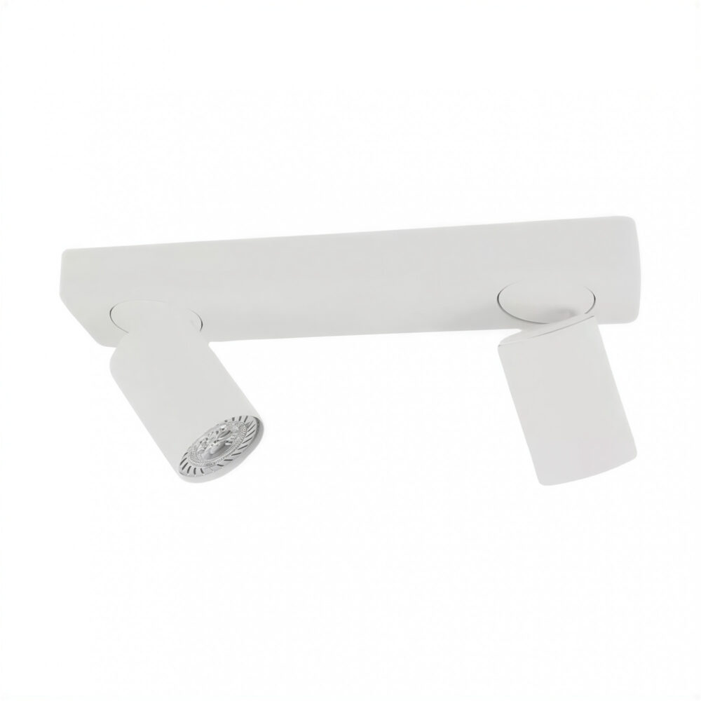 aplique de pared katharo 2 luces gu10 blanco con doble movimiento