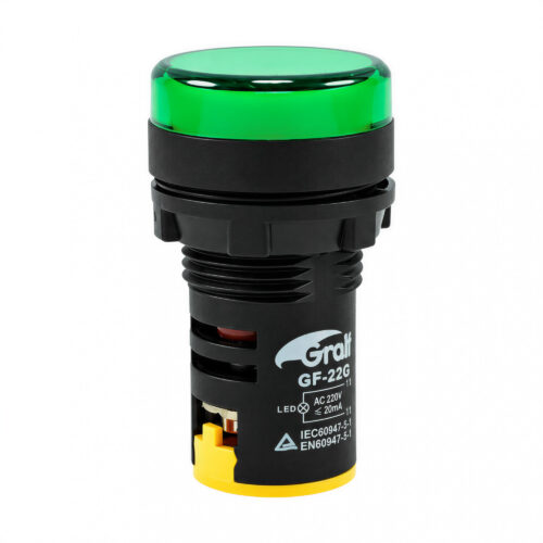 105177 piloto indicador luminoso verde 22mm 220v ip65 tablero