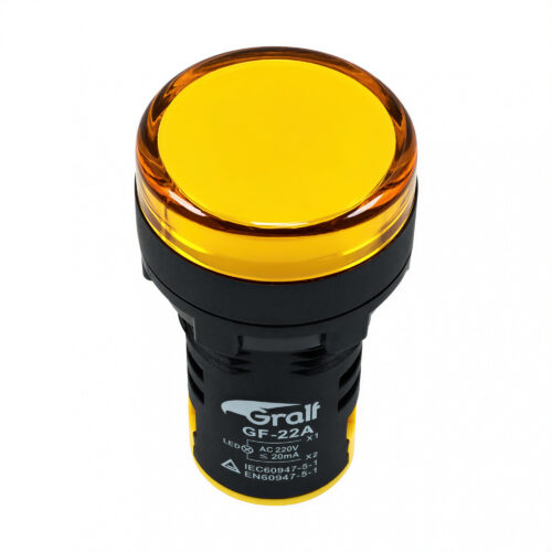 105179 piloto indicador luminoso amarillo 22mm 220v ip65 tablero