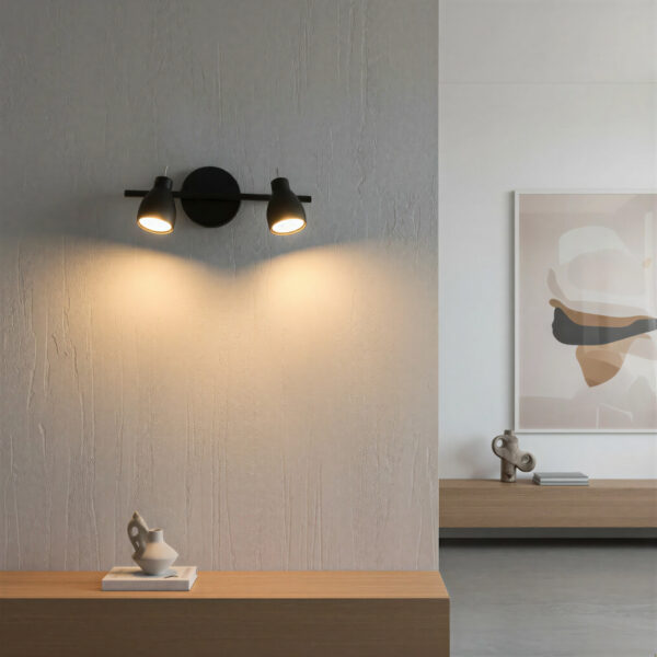 aplique led eclipse 22 w negro