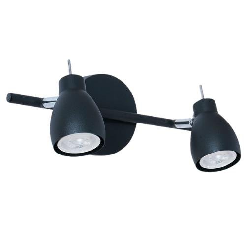 Aplique Cancún - 2 Luces - Negro  - GU10