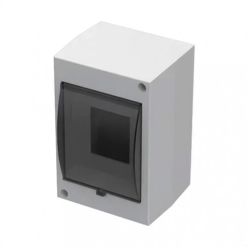 107080 caja exterior 4 módulos din con puerta fumé ip40 pvc