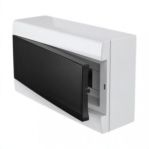 107082 caja de exterior para 12 módulos din – puerta fumé sobreponer
