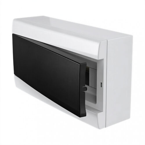 107086 caja exterior sobreponer 48 módulos din puerta fumé pvc