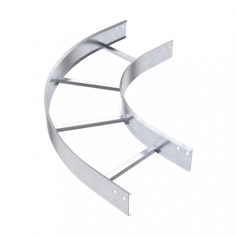 107413 curva plana 90° bandeja clinchada escalera 150x64mm 1,6mm