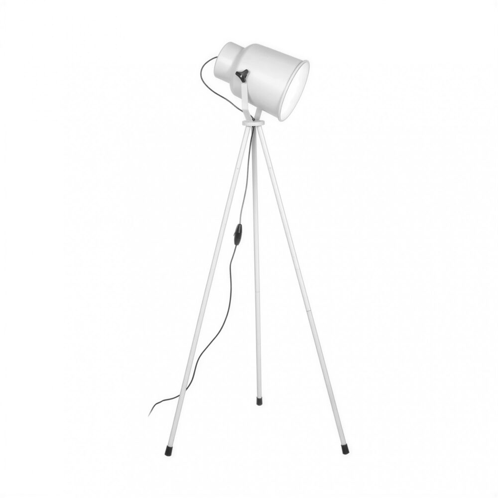 lampara de pie trelew tripode 1 luz e27 metalica blanca