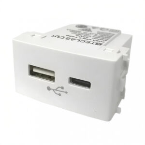 Home 108950 modulo cargador usb + usb tipo c blanco