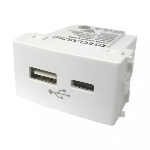 108950 modulo cargador usb + usb tipo c blanco