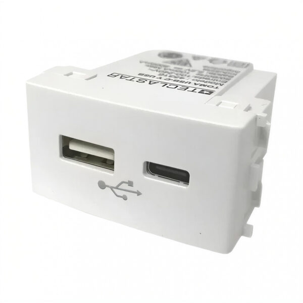 108950 modulo cargador usb + usb tipo c blanco
