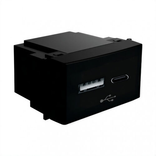 108951 modulo cargador usb + usb tipo c gris
