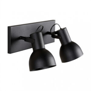 aplique con pantalla 2 luces negro e27