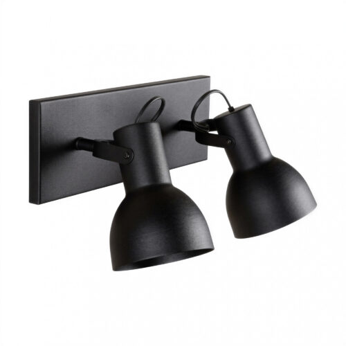 aplique con pantalla 2 luces negro e27