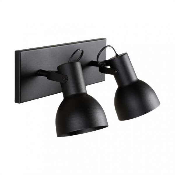 aplique con pantalla 2 luces negro e27