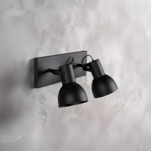 aplique con pantalla 2 luces negro e27