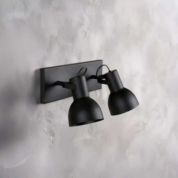 aplique con pantalla 2 luces negro e27