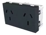 MODULO PLATINUM TOMACORRIENTE DOBLE NEGRO
