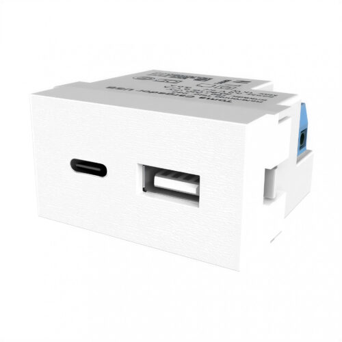 110237 modulo platinum cargador usb + usb c 3a doble blanco