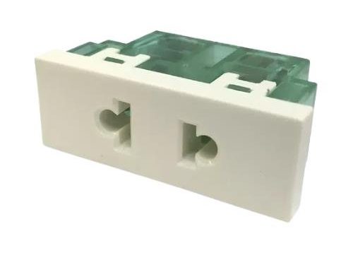 TOMA EURO-AMERICANO 10/15A BLANCO 1 MODULO