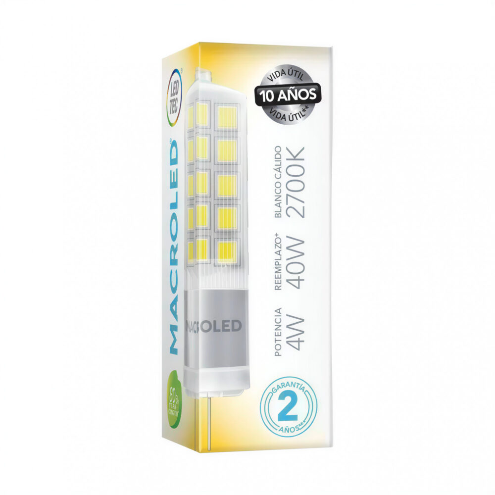lampara led bi pin 2.5w opal g4 luz fria 220v