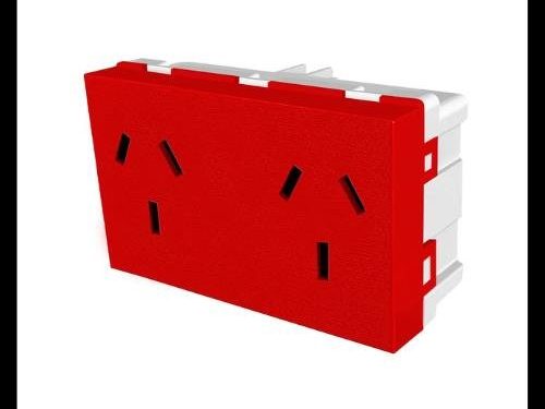 MODULO PLATINUM TOMACORRIENTE DOBLE ROJO