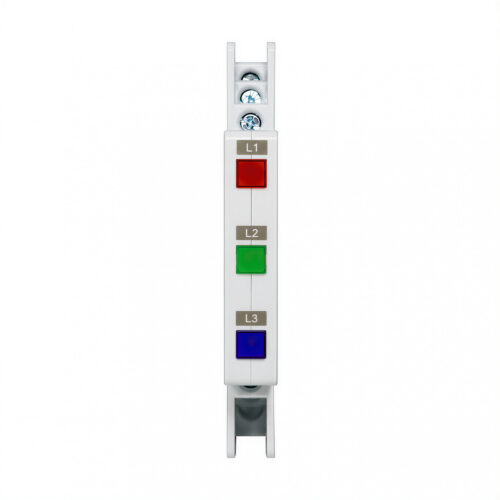 111712 piloto indicador modular 3 leds rgb 220v ultra fino 1:2 din