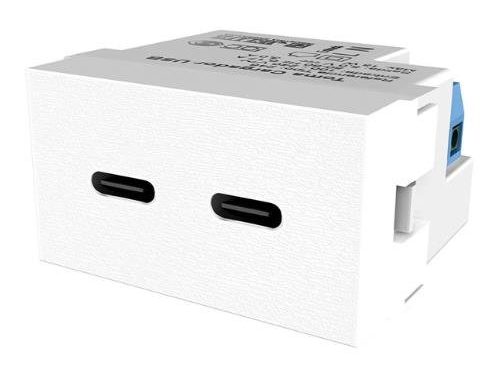MODULO PLATINUM CARGADOR USB C + C 3A DOBLE BLANCO