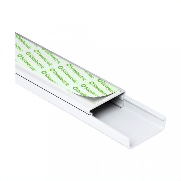 112087 cablecanal pvc 14×7 con adhesivo 2 m – tapa clipzable