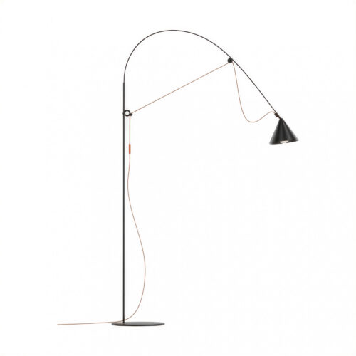 lampara de pie garza led 6w 3000k negro pantalla metal conica lampara de pie garza led 6w 3000k negro pantalla metal conica