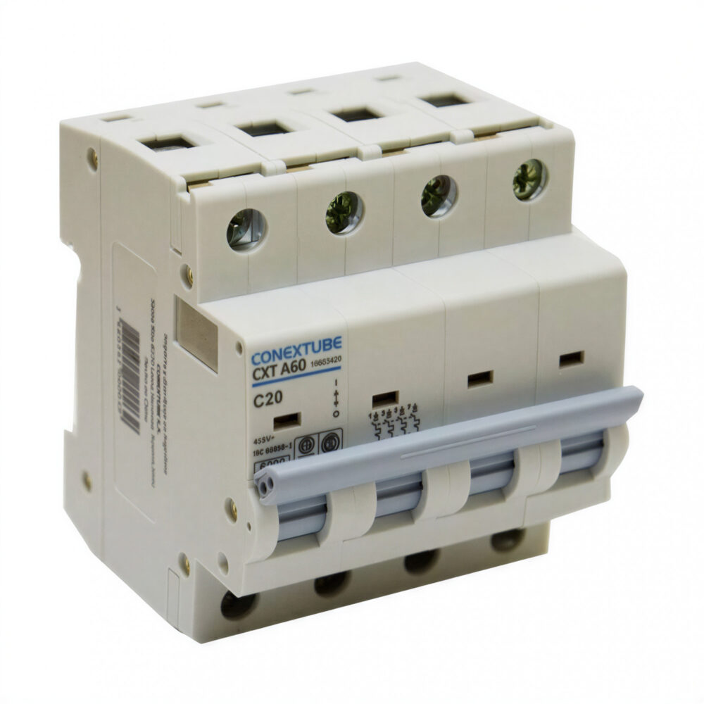interruptor termomagnético din 4 polos 20a curva c 6ka