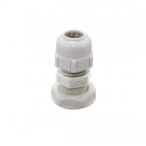 Prensacable PVC Gris Rosca BSP 1/4" con Tuerca