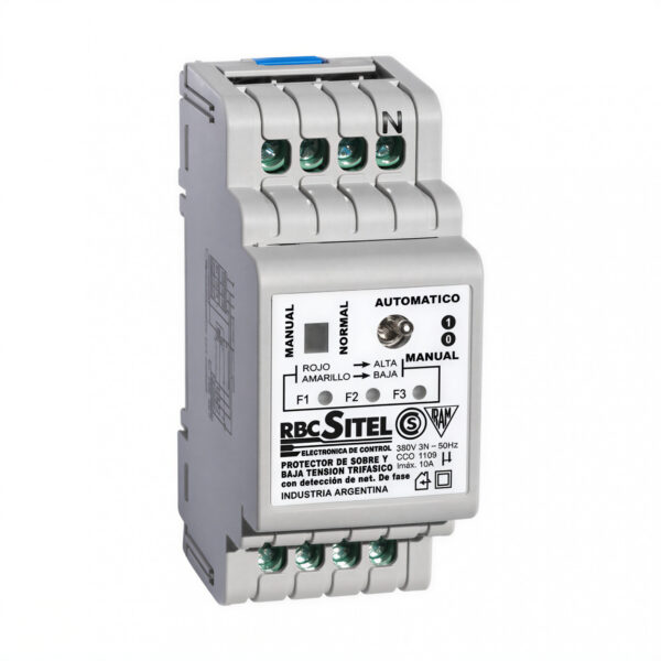 12515 protector alta:baja tensión 220v 25a 5kw riel din monofásico