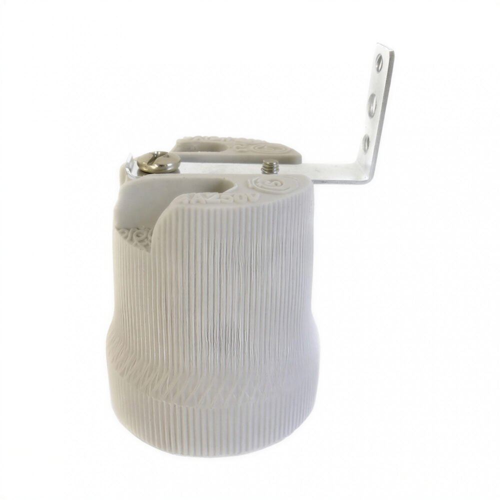 receptaculo baquelita curvo marfil/blanco