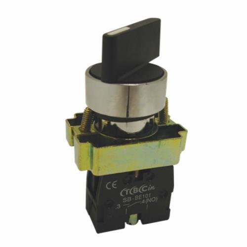 SELECTORA D22 CON CONTACTOR AUXILIAR CROMADO NC+NA 2 POSICIONES