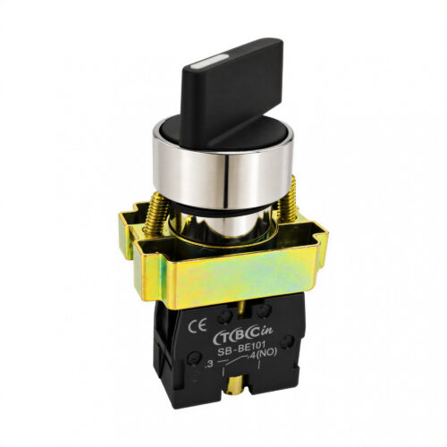 25666 selectora d22 cromada 2 posiciones con contactor auxiliar nc+na