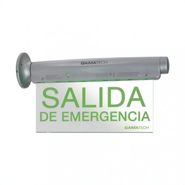 seÑalizador led salida de emergencia con letra verde y fondo transparente