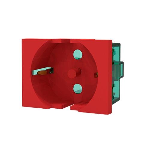 TOMA SCHUKO PARA TENSION ESTABILIZADA POLARIZADO 16A ROJO