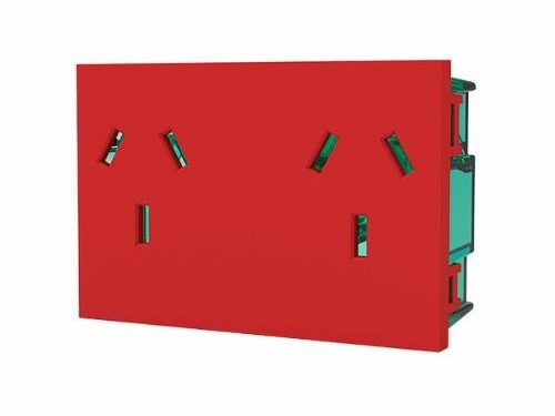 TOMA DOBLE PARA TENSION ESTABILIZADA 10A ROJO