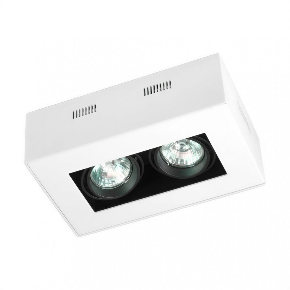 plafon 2 luces dicro 50w vacio color blanco