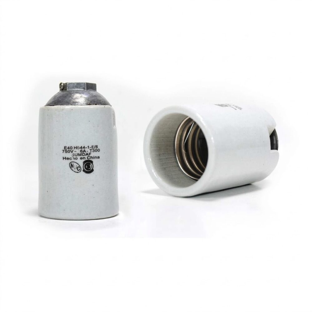 portalampara porcelana e40 casquillo aluminio 5/8